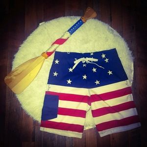 American Flag Swim Trunks Medium